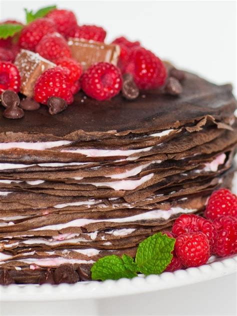 Chocolate Raspberry Crepe Cake Recipe Video Tatyanas Everyday Food