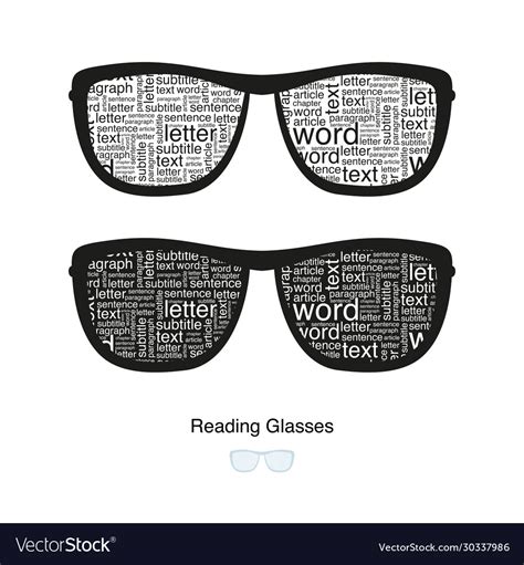 Reading Glasses Text Inside Eyeglass Royalty Free Vector