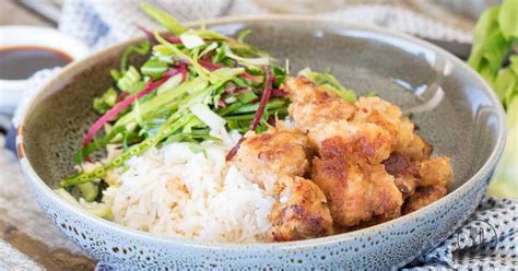 Stir in pineapple and reserved soy sauce mixture; Japanese karage chicken with rice | Dinner Twist | Karage ...