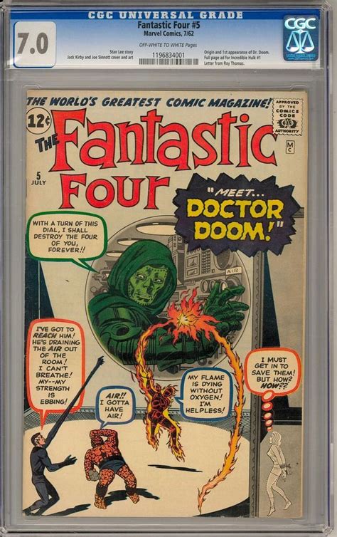 Fantastic Four 5 Cgc 70 Ow W Origin And 1st Appearance Dr Doom No