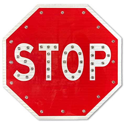 36 Solar Powered Flashing Led Octagon Stop Sign