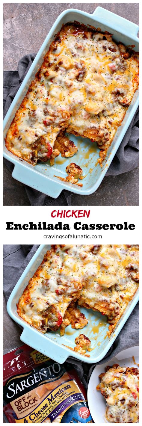 Both types of sauce come in various levels of spice but ones in a standard grocery store tend to be quite mild. Chicken Enchilada Casserole