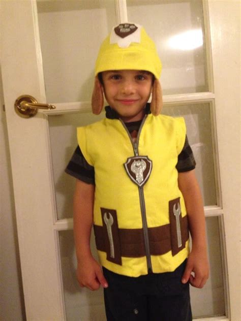 Rubble Paw Patrol Costume Vest And Hat With Ears