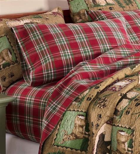 Full Lodge Plaid Flannel Sheet Set Plowhearth