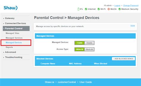 How To Use Parental Controls On The Bluecurve Gateway