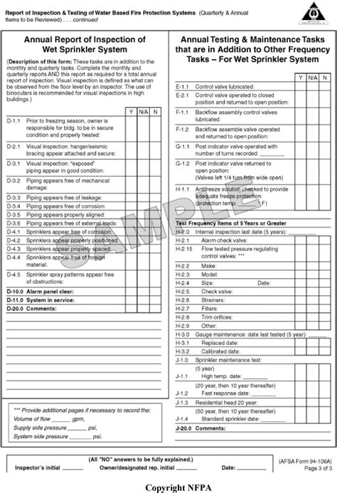 Nfpa Build Monthly Inspection Forms Fire Damper Inspection Checklist Images