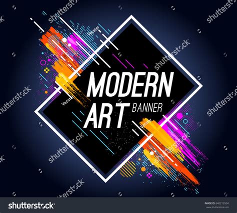 Modern Art Banner Bright Abstract Design Stock Vector Royalty Free