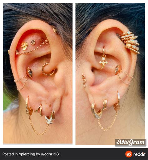 Left And Right Ear Piercing Set Up Earings Piercings Pretty Ear