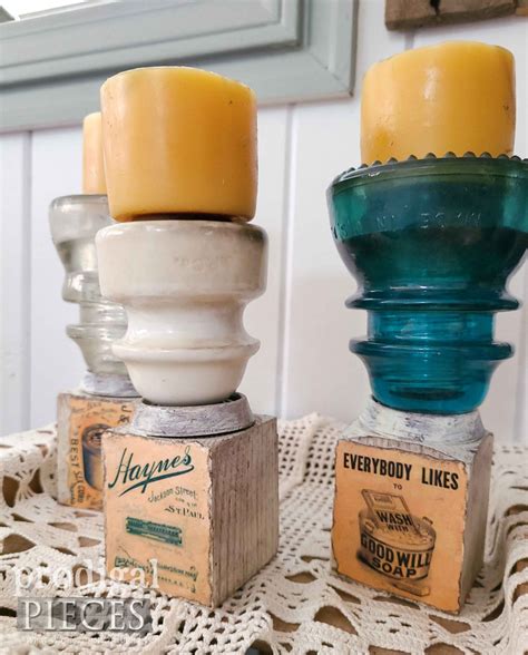 Upcycled Antique Insulator Candle Holder Prodigal Pieces