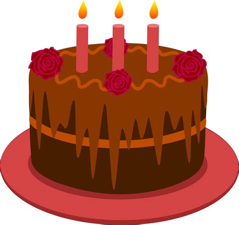 Chocolate Birthday Cake With Candles Free Clip Art