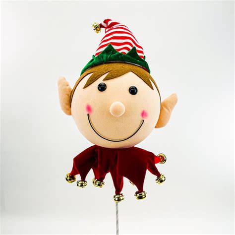 Tree Topper Elf Head 22in Red Craftex