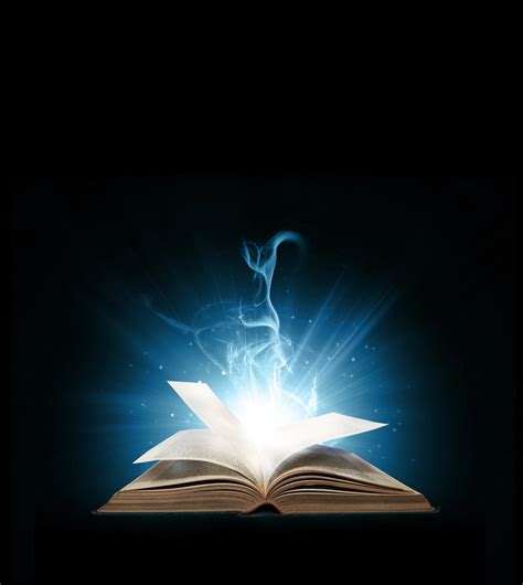 Glowing Book With Blue Lights On Black Background Royalty Free Stock