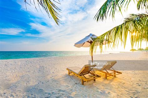 Amazing Beach Sunset Beach Scene With Relaxing Mood Stock Photo Getty