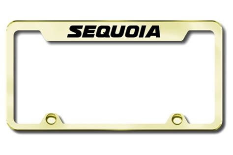 Toyota License Plates Frame Premier Sequoia Logo On Gold Frame By