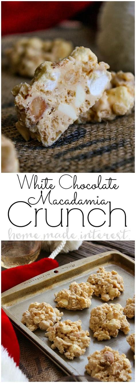 As several bakers have already rightly commented…these white chocolate macadamia cookies truly merit the moniker best… This easy no bake White Chocolate Macadamia Crunch is a ...