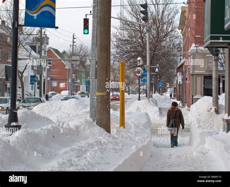 Fredericton New Brunswick Canada Winter After Big Snow Storm In Late