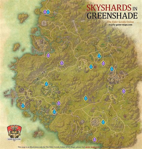 Greenshade Skyshards Location Map The Elder Scrolls Online Eso