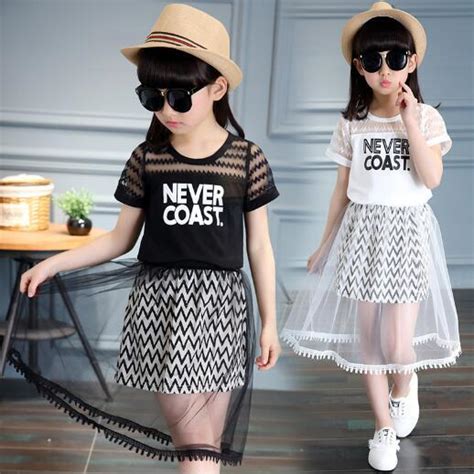 2017 Children Clothing Sets For Girls T Shirts And Long Skirts 2pcs