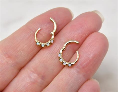 Opal Huggie Hoops Earrings Gold Mini Hoops Tiny Earrings Etsy Canada