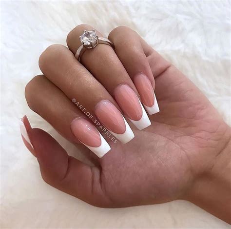 Acrylic White Tip Nail Designs Wallpaper Carly