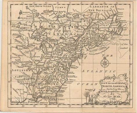 A New And Accurate Map Of North America Including The By Entick Ca 1763