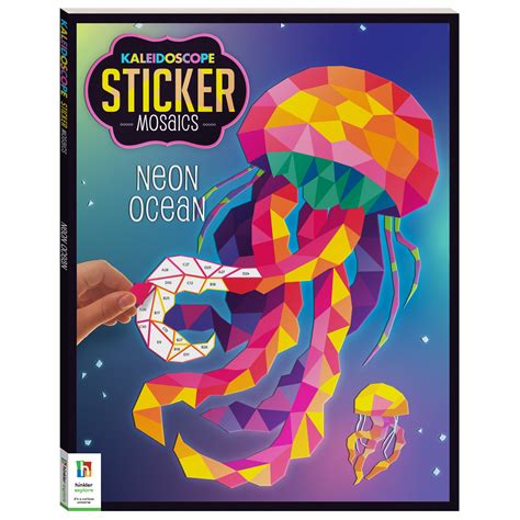 Kaleidoscope Sticker Mosaics Neon Ocean Stickers Colouring