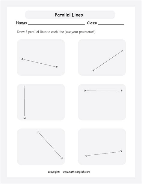 Geometry Parallel Lines Worksheet