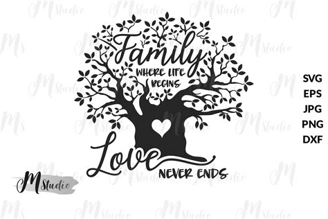 Family where life begins and love never ends SVG (539588) | Cut Files