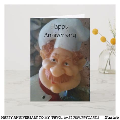 Delicious frosted with chocolate or cream cheese frosting. HAPPY ANNIVERSARY TO MY "FAVORITE CHEF" CARD | Zazzle.com ...