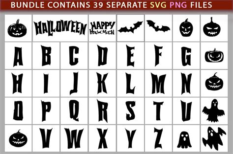 Halloween Font And Elements Cutting Svg Template Bundle 891521 Cut