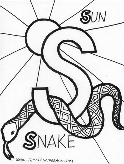 Alphabet Coloring Alphabet Coloring Pages Snake Coloring Pages