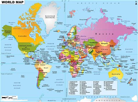 Printable Map Of World Continents And Countries World Map With Countries
