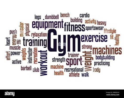 Gym Word Cloud Concept On White Background Stock Photo Alamy