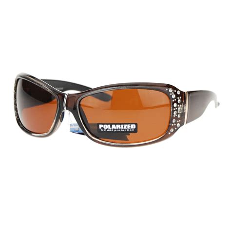 Uv 400 Polarized Lens Womens Rhinestone Rectangular Sunglasses Sunglasses