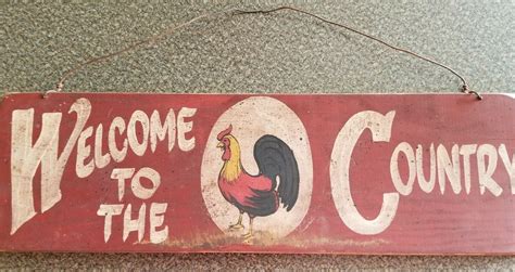 Rusticcountry Wall Decor ~ Welcome To The Country ~ Wooden Sign ~ 18