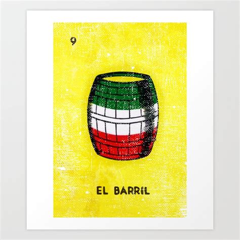 el barril mexican loteria bingo card art print by casa de loteria society6
