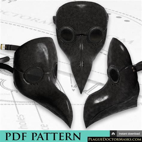 Plague Doctor Mask Pattern Template With Instructions Diy Etsy