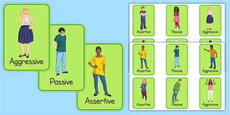 Ks3 Assertive Passive Aggressive Picture Cards Sen