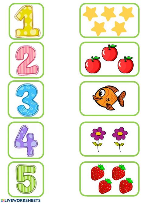 The Numbers And Fruits Are Arranged In This Worksheet