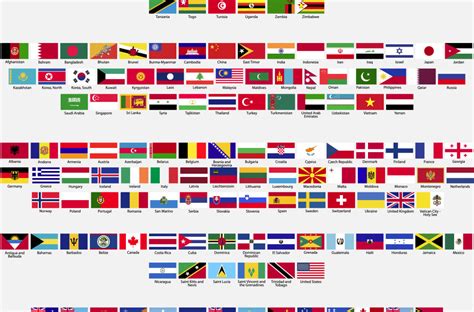 All National Flags Of The Countries Of American Continents In