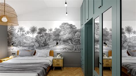 Perfect for a nursery needing a little imagination or an entry way needing a touch of whimsy, we love this playful. Jungle Wallpaper Bedroom