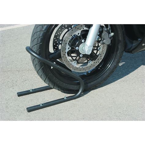 Not only do they allow you to store the bike upright which saves space, they're also great to use while working on your motorcycle or to more securely fasten your bike during transport. Economy Motorcycle Wheel Chock