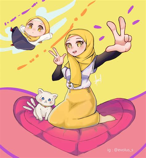 Hijab Girl And Chibi Hijab Girl By Evoluss On Deviantart