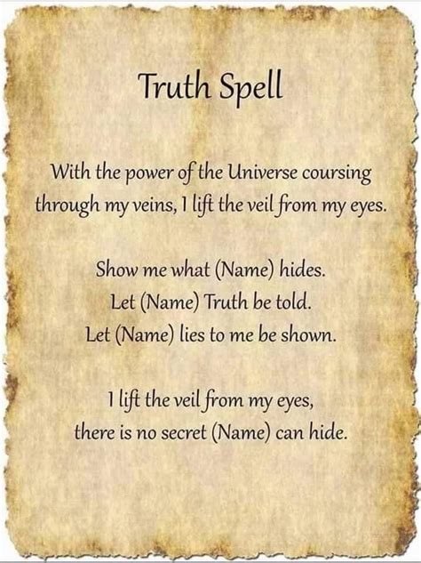 Truth Spell Witch Spells Witchcraft Truth Spell Spells For