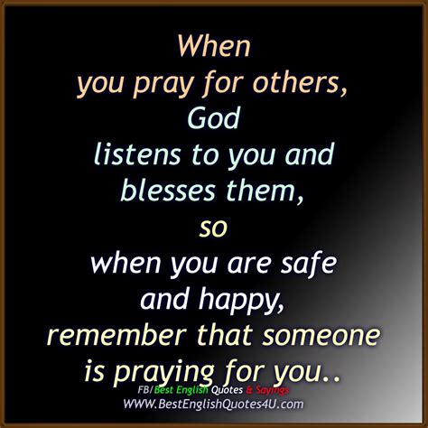 When You Pray For Others God Listens To You Best English Quotes