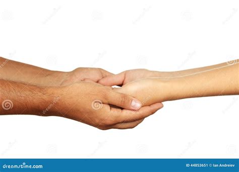 Hands Of Man And Woman Holding Together Stock Image Image Of