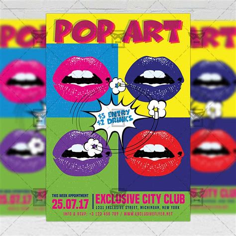 Pop Art Party Night Premium A5 Flyer Template