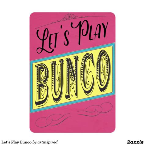 Lets Play Bunco 5x7 Paper Invitation Card Bunco Food Bunco Party