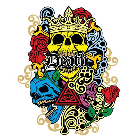 Colored Vintage Grunge Skull 1922450 Vector Art At Vecteezy