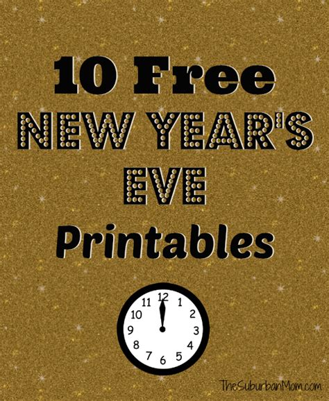 10 New Years Eve Free Printables